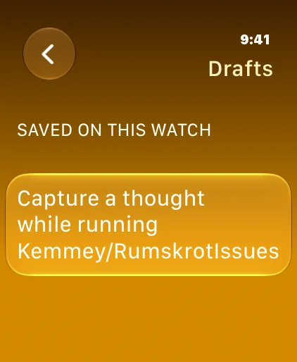 Apple Watch: drafts saved on the watch