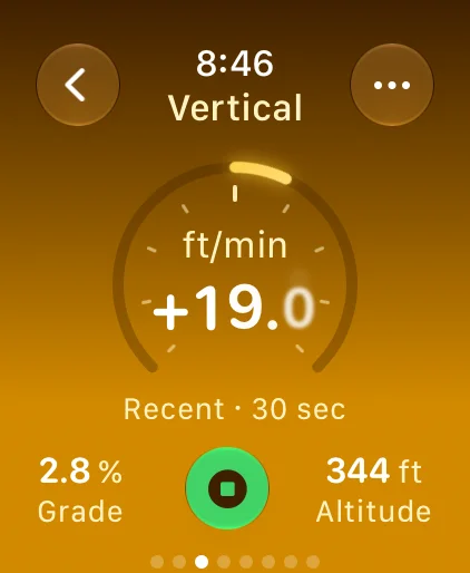 Apple Watch - Traverse Vertical speed screen