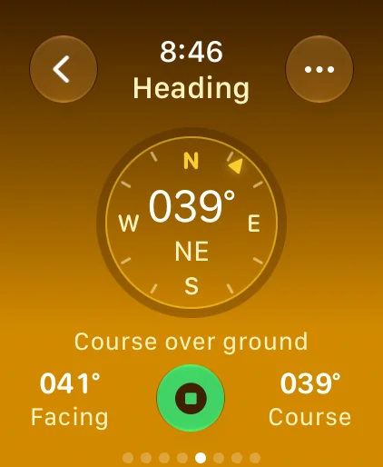 Apple Watch - Traverse Heading screen
