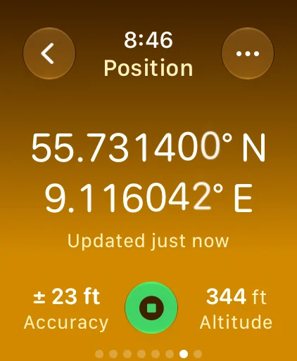 Apple Watch - Traverse Position screen