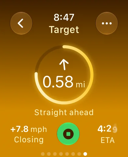 Apple Watch - Traverse Target screen