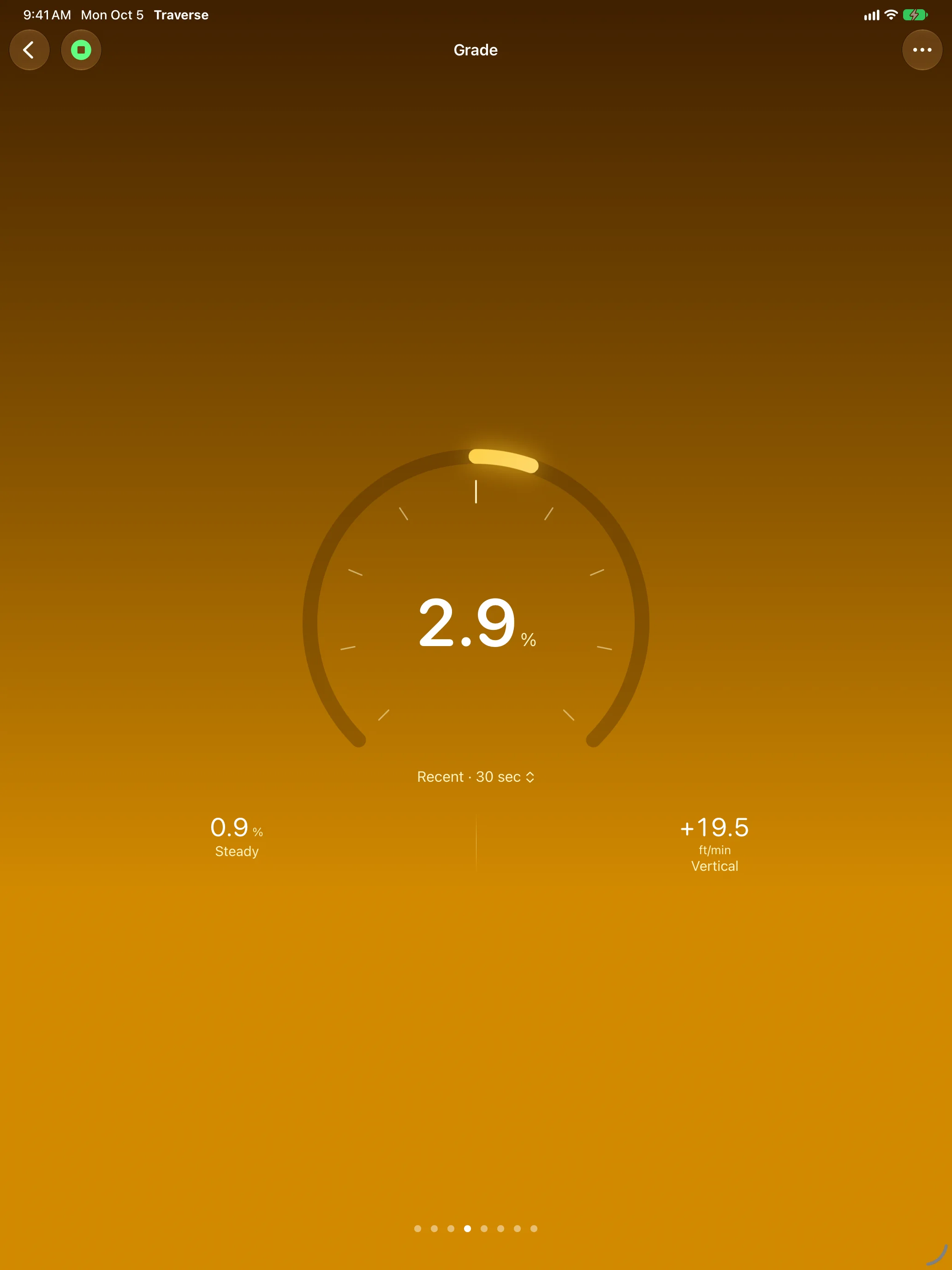 iPad - Traverse Grade screen