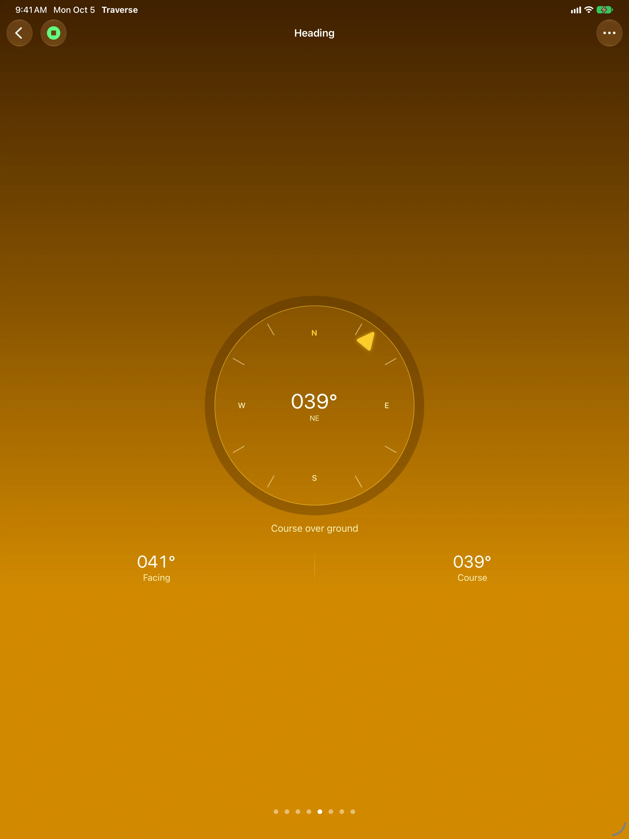 iPad - Traverse Heading screen