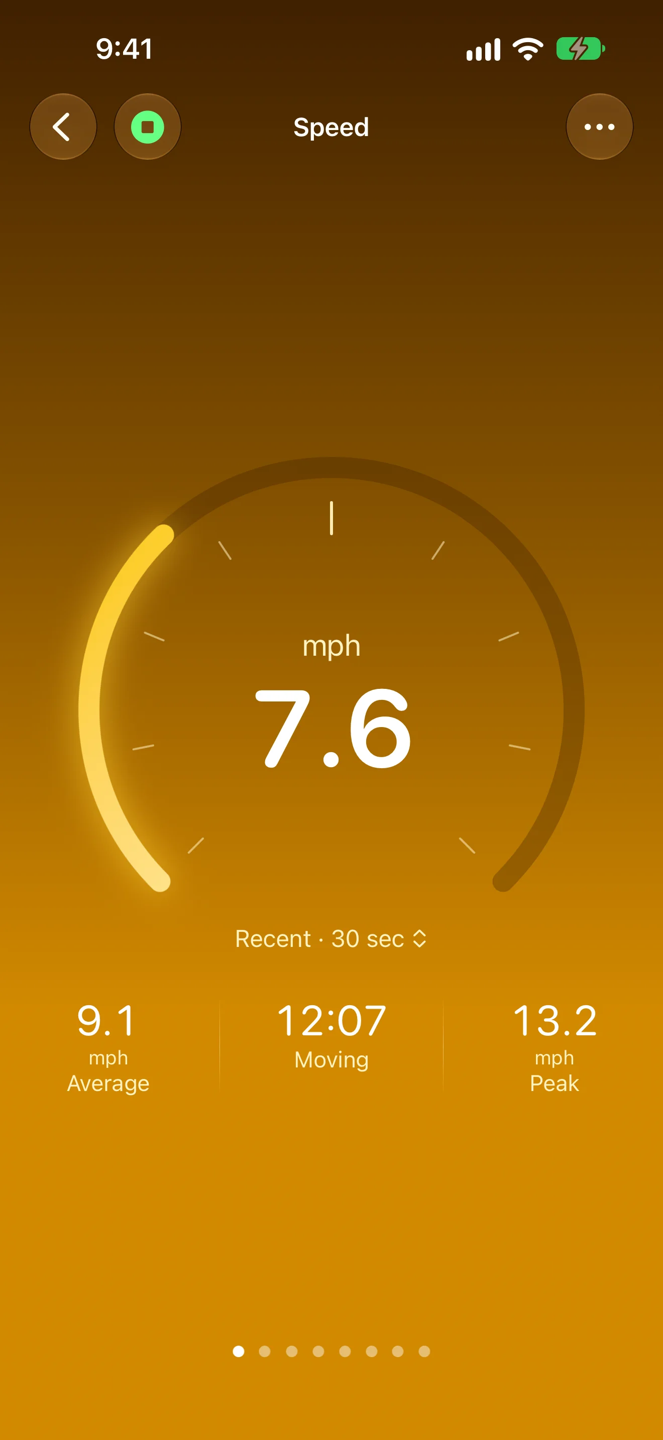 Traverse Speed screen