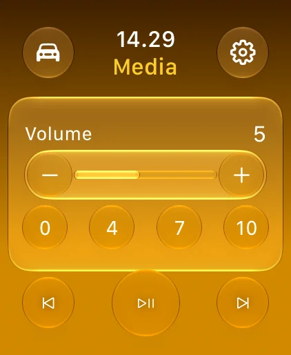 The watch media page with volume and track controls