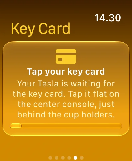Setup on the watch, waiting for the key card tap